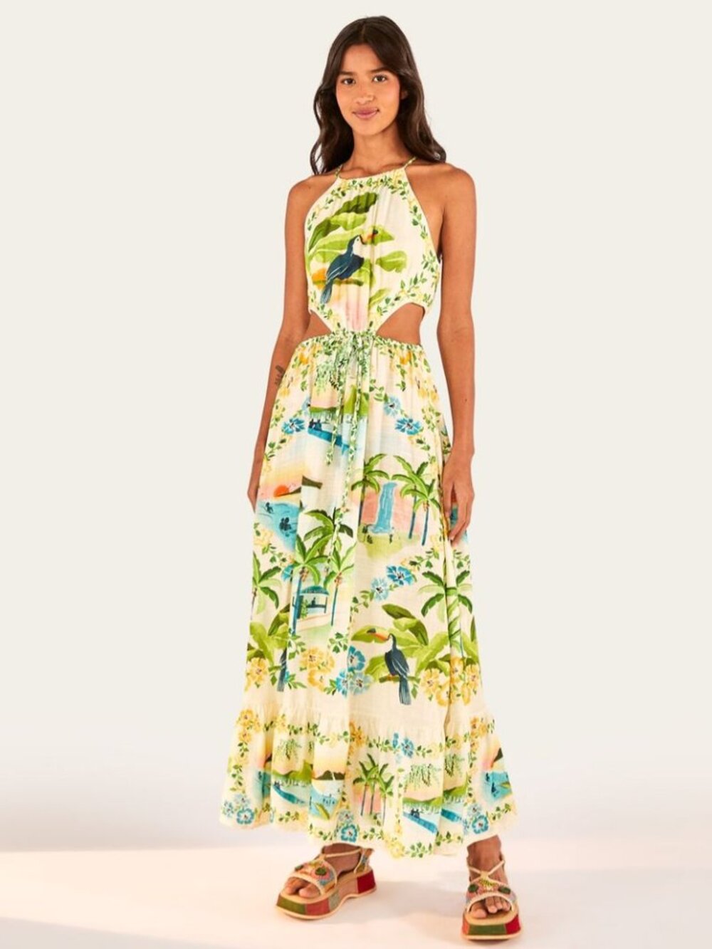 Rare FARM Rio Vacation Day Maxi Dress sz XS NWT - Brazil Line Exclusive!!!!
